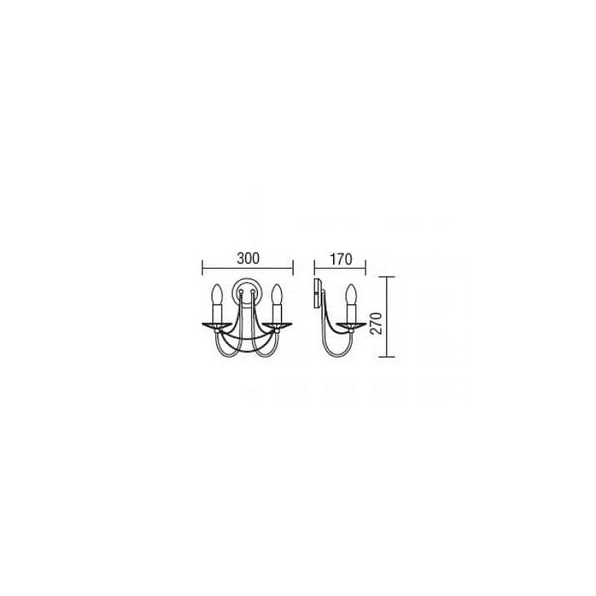 Redo 02-859 - Applique ARIEL 2xE14/28W/230V rame