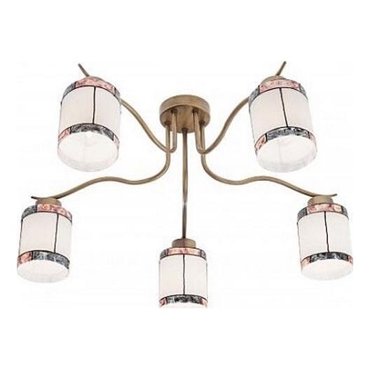 Redo 02-888 - Lampadario a plafone DEKOR 5xE27/42W/230V diametro 52,3 cm bronzo