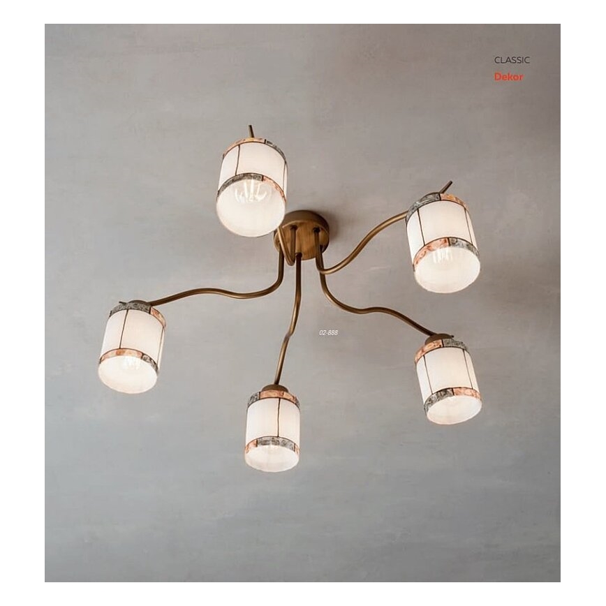 Redo 02-888 - Lampadario a plafone DEKOR 5xE27/42W/230V diametro 52,3 cm bronzo