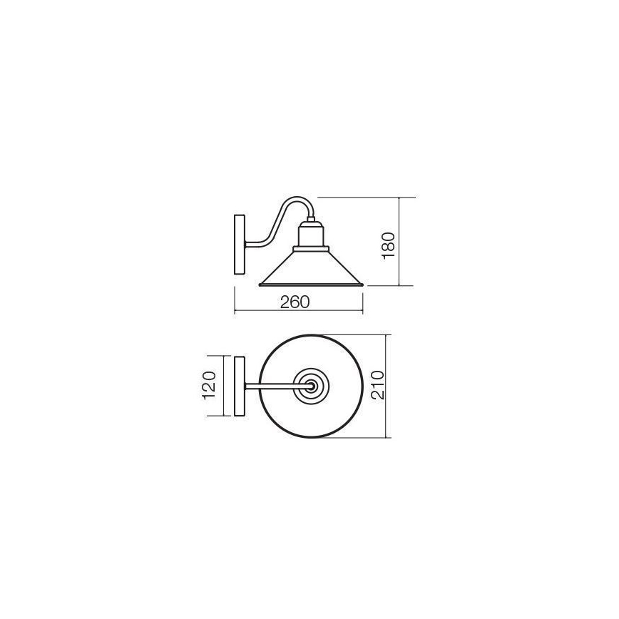 Redo 02-934 - Applique murale VERNER 1xE27/42W/230V