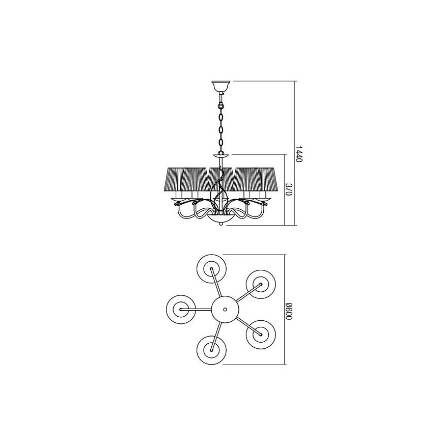 Redo 02-952 - Suspension chaîne VIRTUU 5xE14/28W/230V