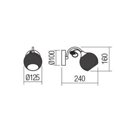 Redo 02-969 - Applique ASPERA 1xE14/28W/230V nero