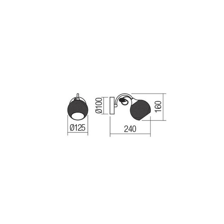 Redo 02-969 - Applique ASPERA 1xE14/28W/230V nero