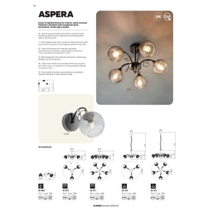 Redo 02-972 - Lampadario a catena ASPERA 3xE14/28W/230V Ø 52 cm nero