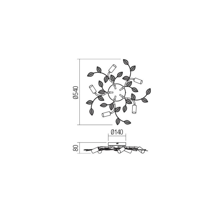 Redo 02-980 - Lampadario a plafone TIARA 5xE14/28W/230V