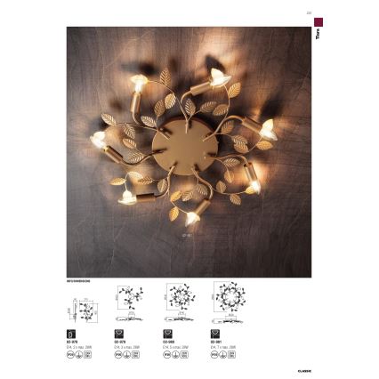 Redo 02-981 - Lampadario a plafone TIARA 7xE14/28W/230V