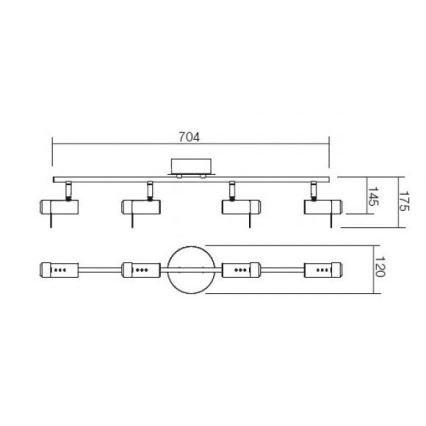 Redo 04-332 - Spot LED SLIM 4xLED/4W/230V chromé brillant