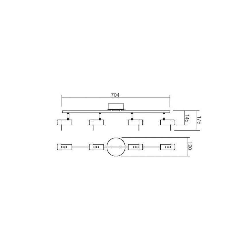 Redo 04-332 - Spot LED SLIM 4xLED/4W/230V chromé brillant