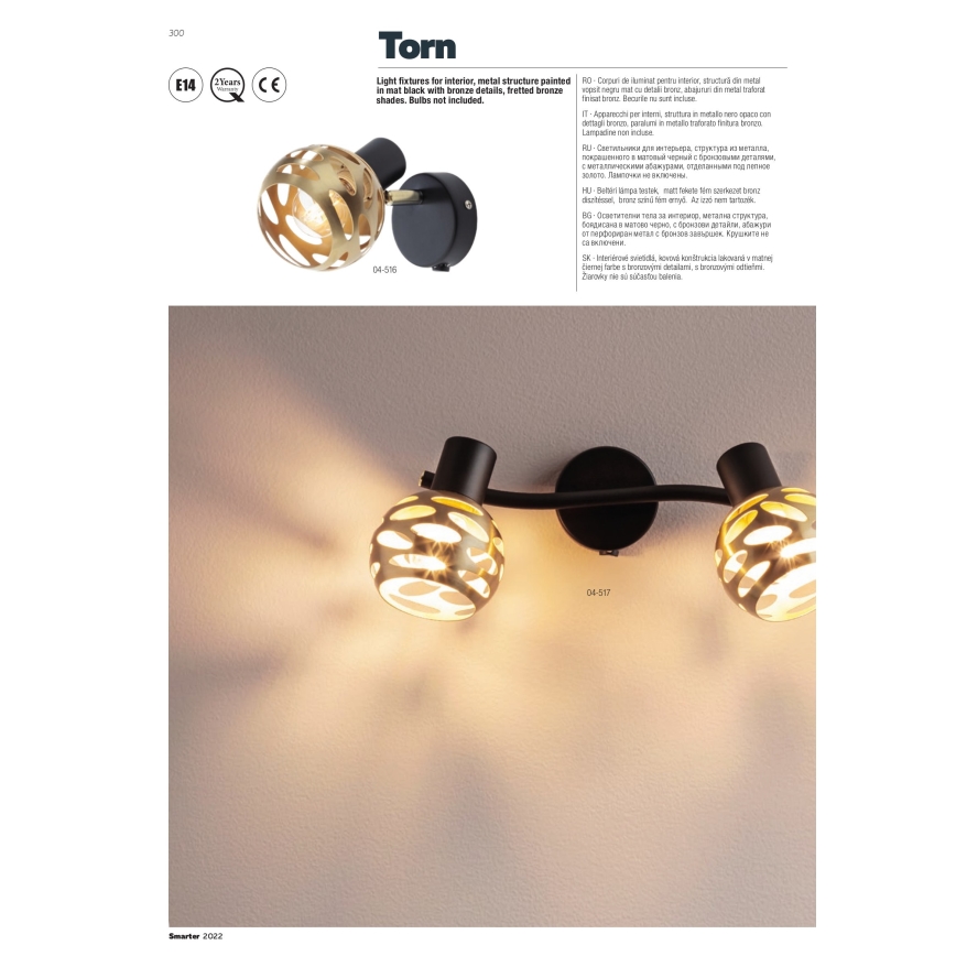 Redo 04-516 - Faretto da parete TORN 1xE14/28W/230V