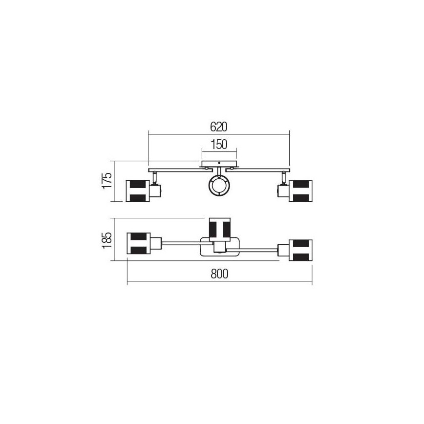 Redo 04-521 - Aufbauleuchte BASKET 3xE27/42W/230V bronzen