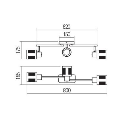Redo 04-521 - Lustre monté en surface BASKET 3xE27/42W/230V bronze