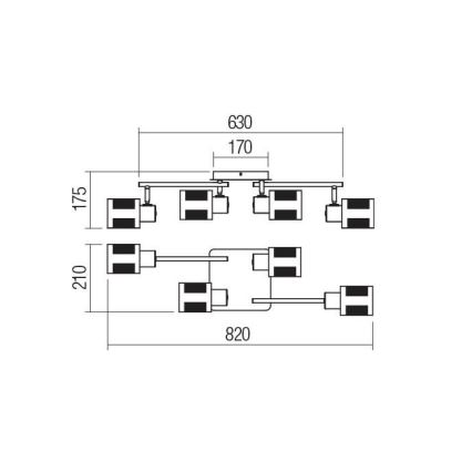 Redo 04-522 - Aufbauleuchte BASKET 4xE27/42W/230V bronzen