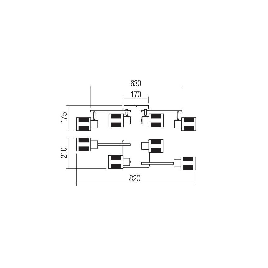 Redo 04-522 - Aufbauleuchte BASKET 4xE27/42W/230V bronzen