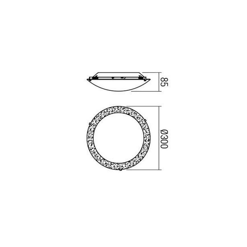 Redo 05-865 - Lampada da soffitto LED ARTEMIS LED/12W/230V diam. 30 cm argento