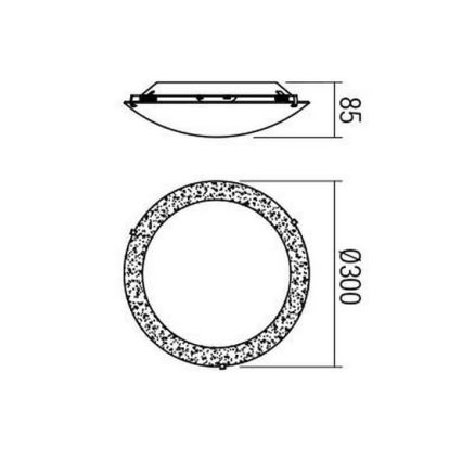 Redo 05-865 - Plafonnier ARTEMIS LED/12W/230V d. 30 cm argent