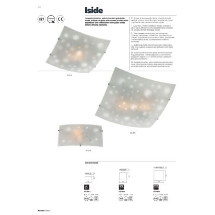 Redo 05-903 - Plafonnier ISIDE 1xE27/42W/230V transparent