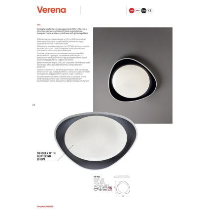 Redo 05-922 - LED-Deckenleuchte VERENA LED/24W/230V anthrazit
