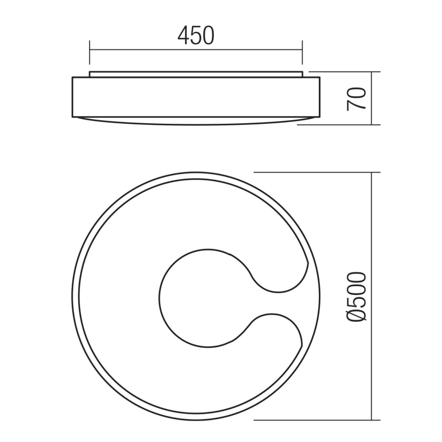 Redo 05-927 - LED RGBW Plafoniera dimmerabile BIGSI LED/48W/230V 3000-6500K Ø 50 cm nero + telecomando