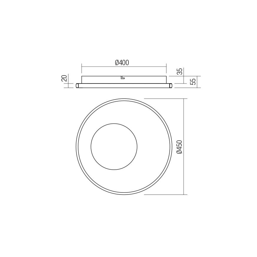 Redo 05-959 - Dimmbare LED-Deckenleuchte SINTESI LED/45W/230V d 45 cm 3000-6000K + Fernbedienung