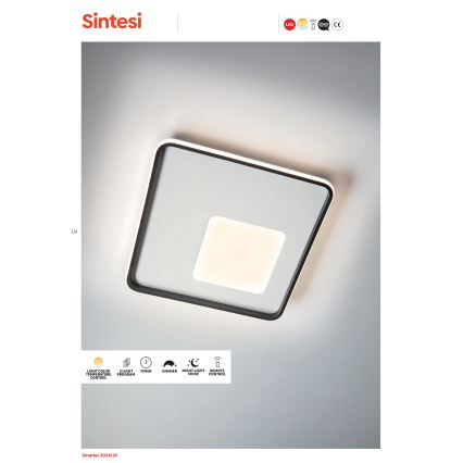 Redo 05-961 - Dimmbare LED-Deckenleuchte SINTESI LED/53W/230V 45x45 cm 3000-6000K + Fernbedienung