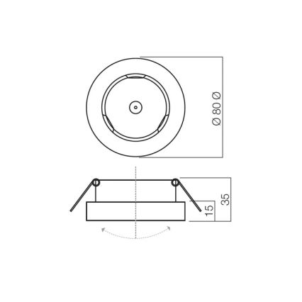 Redo 70280 - Einbauleuchte MT 1xGU5,3/50W/12V silber