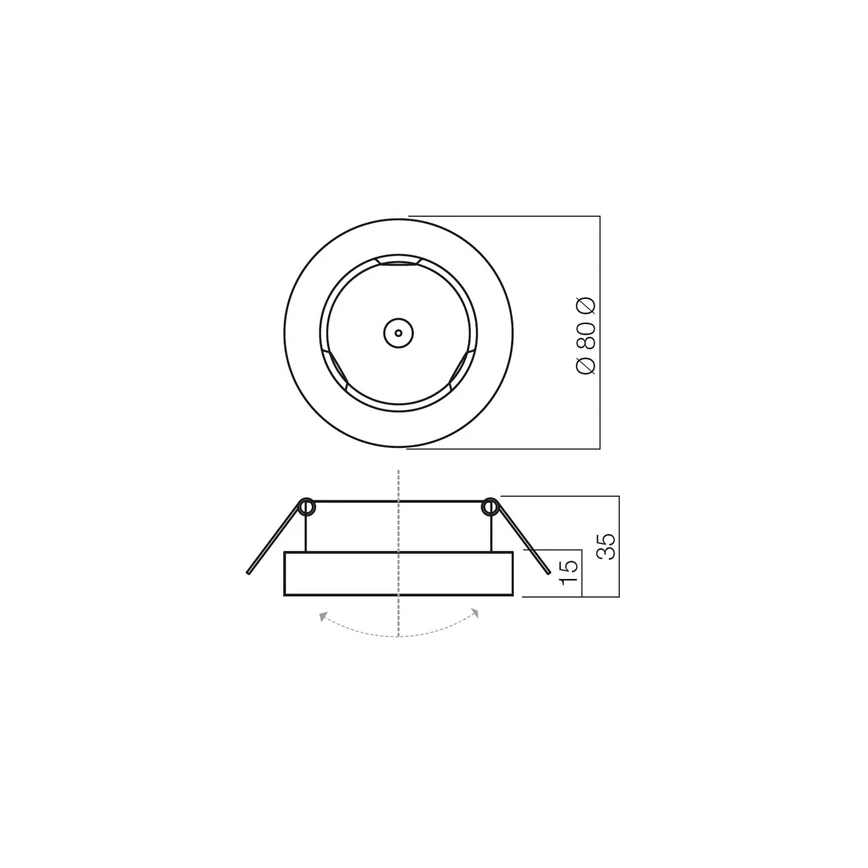 Redo 70280 - Einbauleuchte MT 1xGU5,3/50W/12V silber