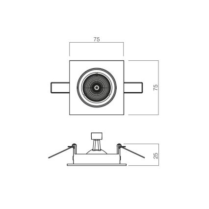Redo 70329 - Spot encastrable MT 1xGU10/50W/230V
