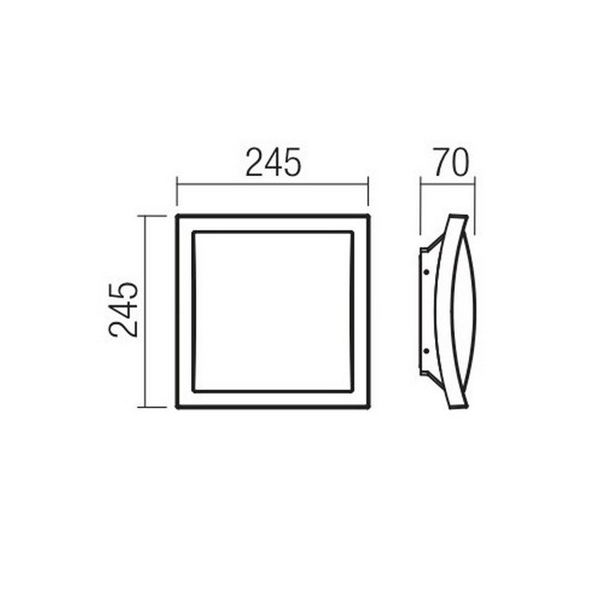 Redo 90007 - LED-Deckenleuchte für den Außenbereich TALLIN LED/21W/230V 24,5x24,5 cm IP54 anthrazit