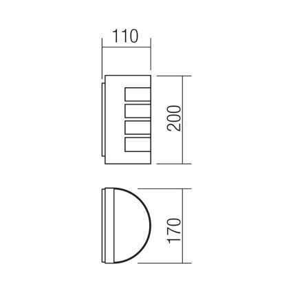 Redo 9001 - Applique murale d'extérieur EVO 1xE27/11W/230V IP44