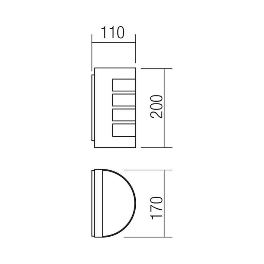 Redo 9001 - Applique murale d'extérieur EVO 1xE27/11W/230V IP44