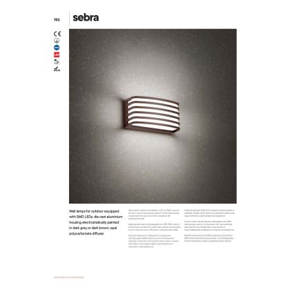Redo 90038 - Applique murale LED d'extérieur SEBRA LED/15W/230V IP54