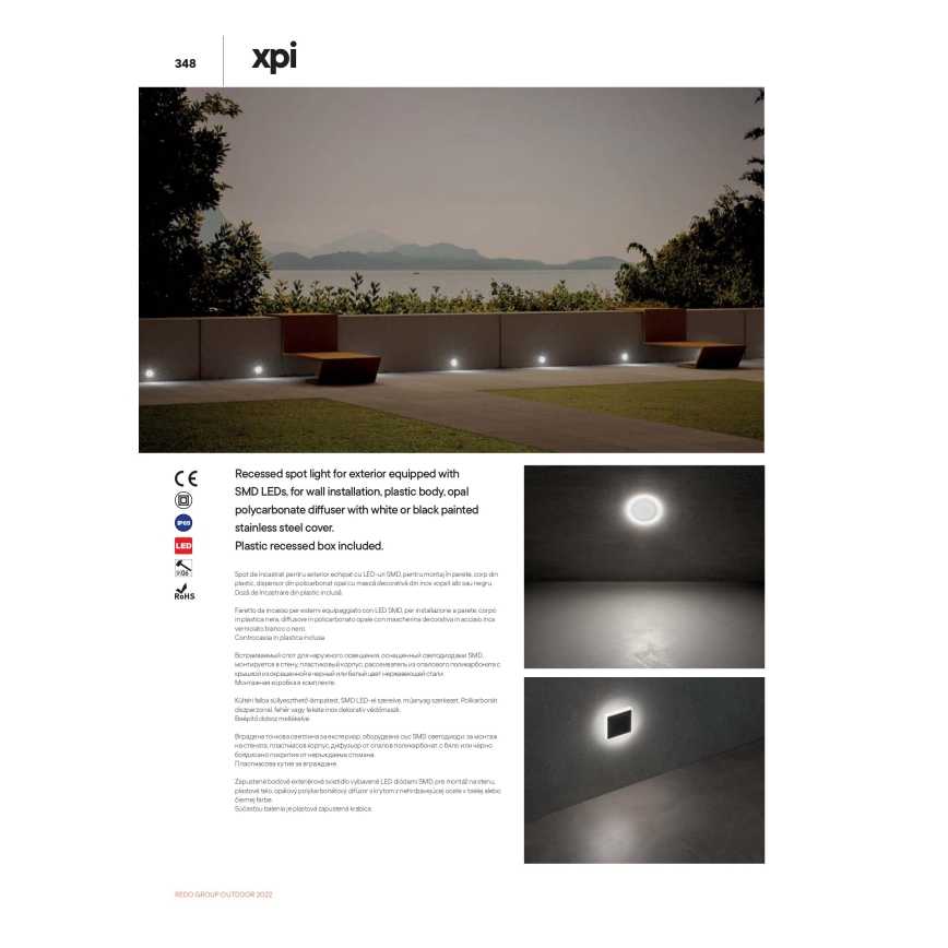 Redo 90040 - Spot LED d'extérieur à encastrer INCAS LED/2,3W/230V IP65