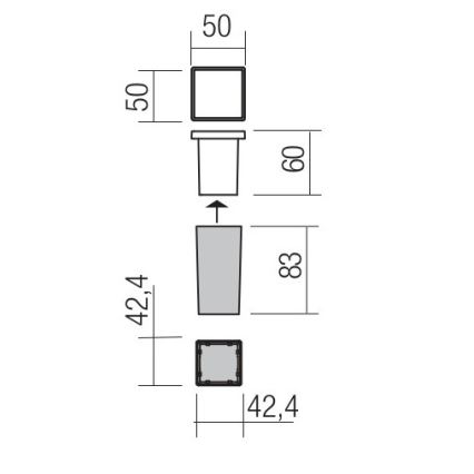 Redo 90040 - Spot LED d'extérieur à encastrer INCAS LED/2,3W/230V IP65