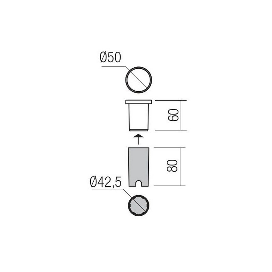 Redo 90044 - Lampada LED da incasso per esterno INCAS LED/2,3W/230V IP65