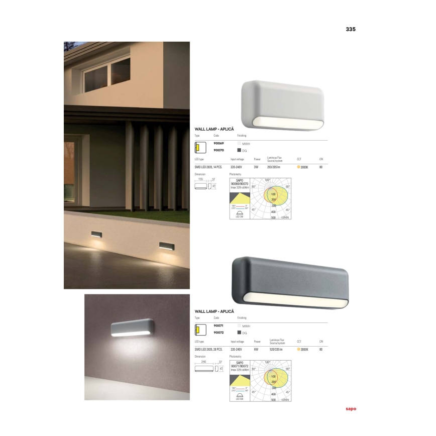 Redo 90072 - Applique murale LED d'extérieur SAPO 1xLED/5W/230V IP65