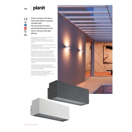 Redo 90095 - Applique murale d'extérieur LED PLANIT LED/10W/230V 3000K IP54 blanche