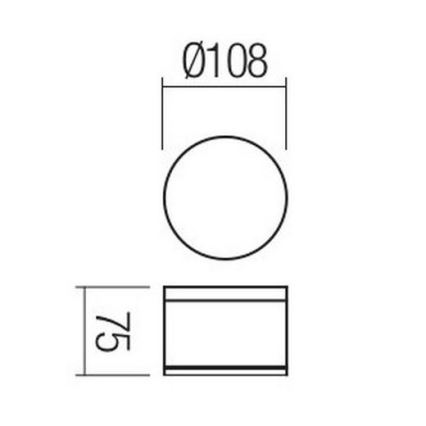 Redo 90107 - Plafonnier extérieur AKRON 1xLED/9W/230V d. 10,8 cm IP54