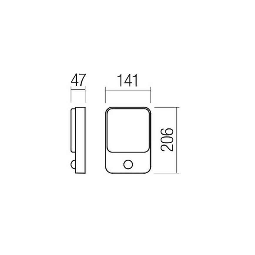 Redo 90133 - LED Außenwandleuchte mit Sensor COLIN 1xLED/9W/230V IP54