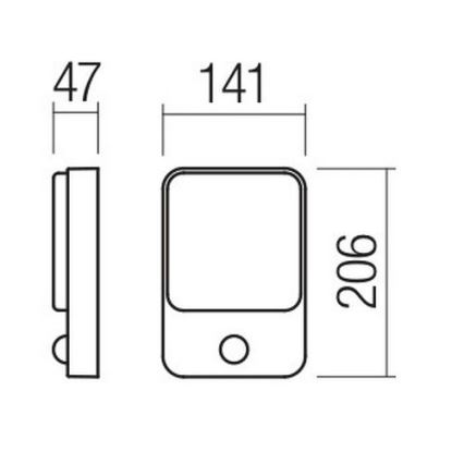 Redo 90133 - LED Außenwandleuchte mit Bewegungs- und Dämmerungssensor COLIN LED/9W/230V 3000K IP54 Anthrazit