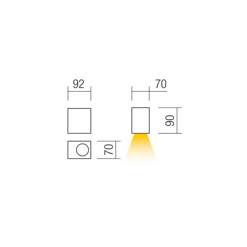 Redo 90151 - Applique da esterno PUNTA 1xGU10/7W/230V IP44