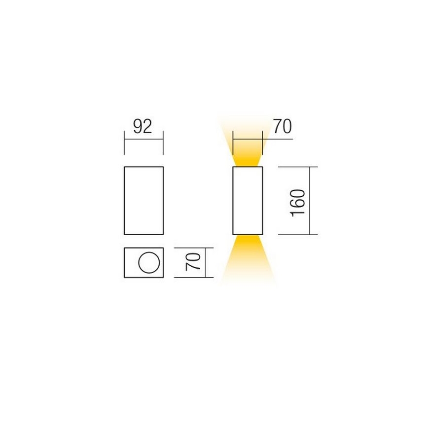 Redo 90152 - Applique da esterno PUNTA 2xGU10/7W/230V IP44