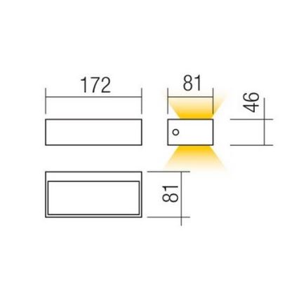 Redo 90153 - Applique murale d'extérieur LED LAMPRIS LED/9W/230V IP65
