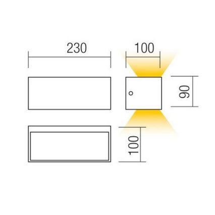Redo 90154 - LED Außenwandleuchte LAMPRIS LED/12W/230V IP65