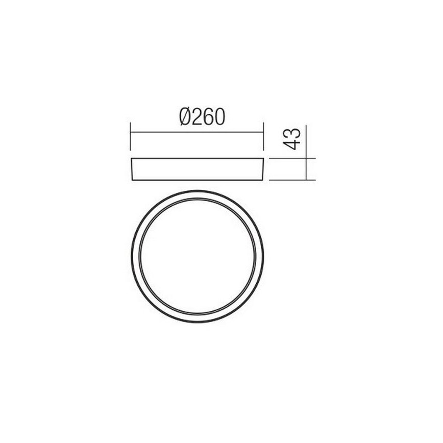 Redo 90155 - LED-Deckenleuchte für den Außenbereich PONZA LED/16W/230V d 26 cm IP65