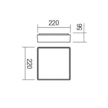 Redo 90157 - Plafoniera LED da esterno MARINA LED/12W/230V 22x22 cm IP65 antracite