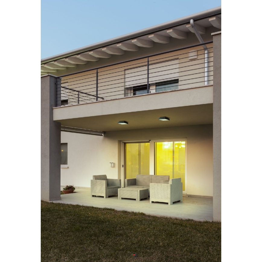 Redo 90158 - Plafoniera LED da esterno MARINA LED/16W/230V 29,6x29,6 cm IP65 antracite