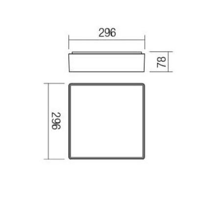 Redo 90158 - Plafoniera LED da esterno MARINA LED/16W/230V 29,6x29,6 cm IP65 antracite