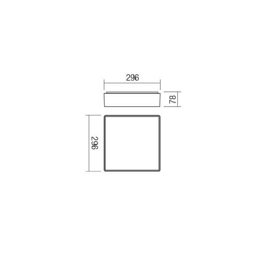 Redo 90158 - Plafoniera LED da esterno MARINA LED/16W/230V 29,6x29,6 cm IP65 antracite