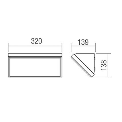 Redo 90160 - Applique murale LED d'extérieur MAKO 1xLED/21W/230V IP65