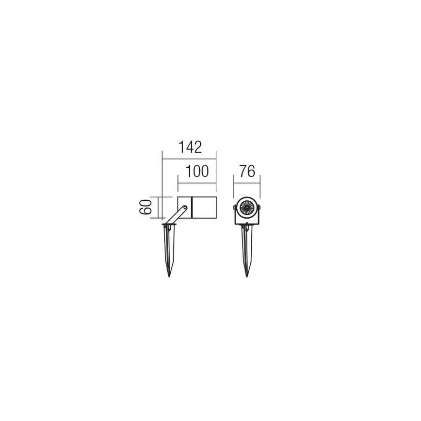 Redo 90183 - Lampadaire d'extérieur PIT 1xGU10/35W/230V IP65